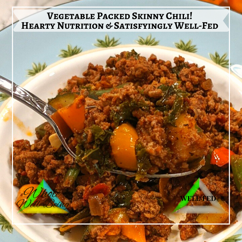 WELL-FED Vegetable Packed Skinny Chili! – Hearty Nutrition and Satisfyingly Well-Fed!