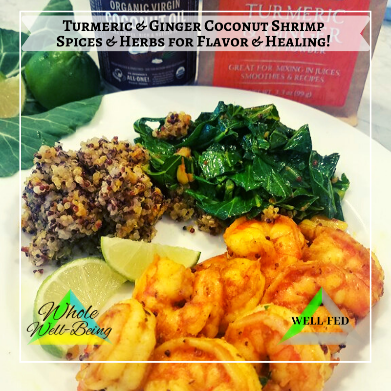 WELL-FED Turmeric & Ginger Coconut Shrimp – Spices and Herbs for Flavor and Healing