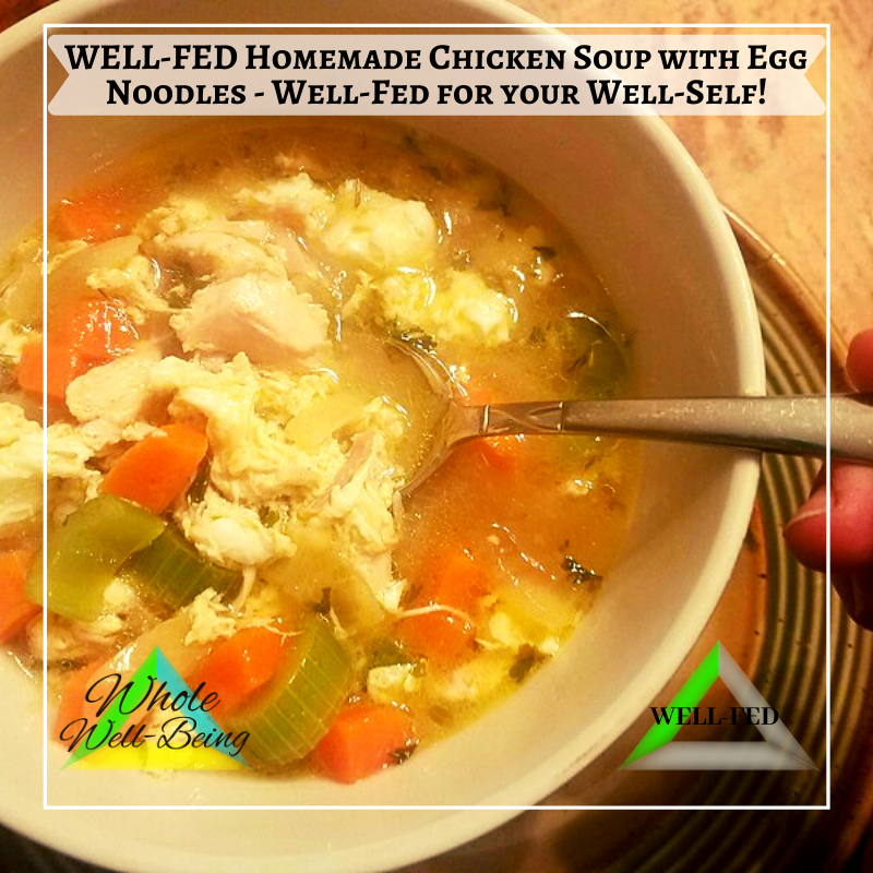 WELL-FED Homemade Chicken Soup with Egg Noodles – Well-Fed for your Well-Self!